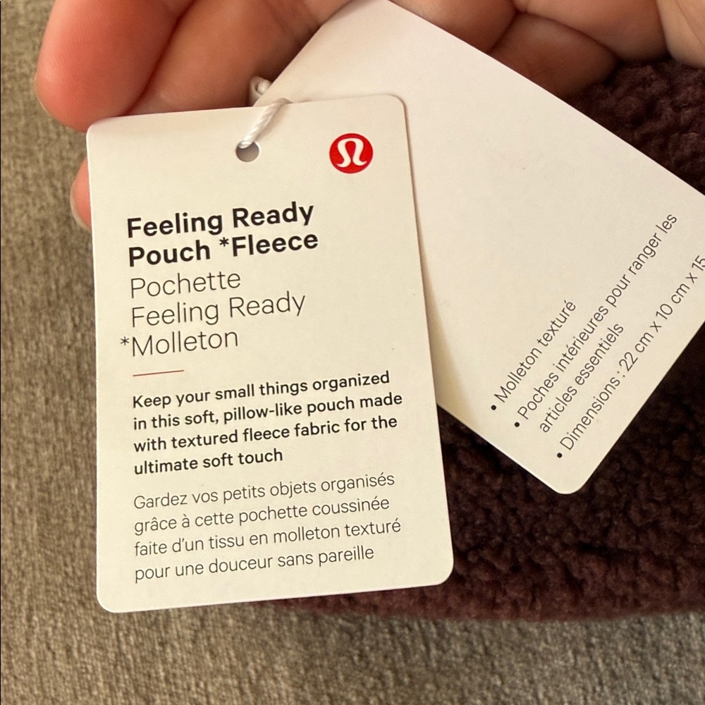 Lululemon Athletica Brown Fleece Makeup Pouch with Gold Accents - Picture 16 of 16
